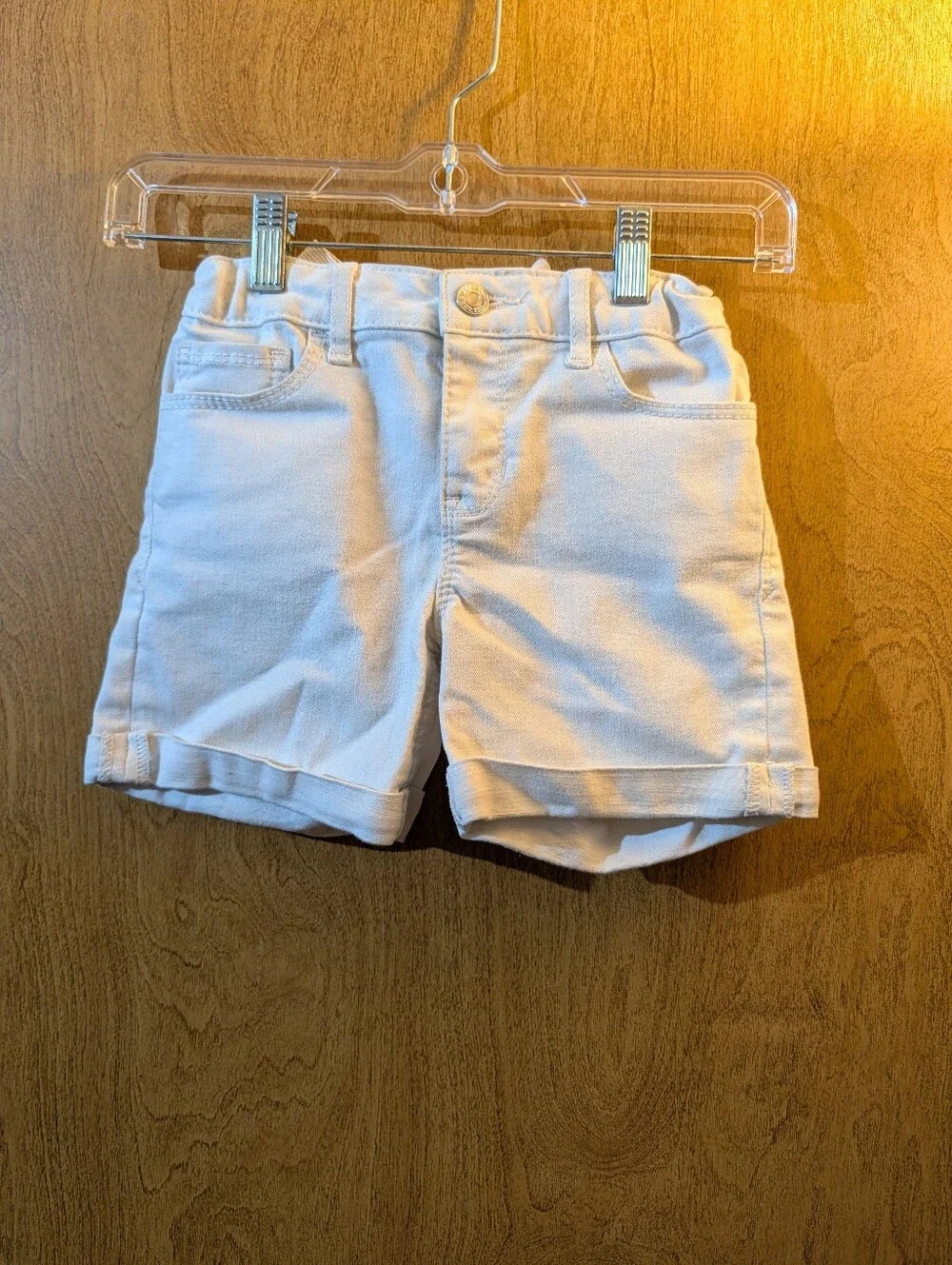 GAP Denim White Stretch Midi Shorts.